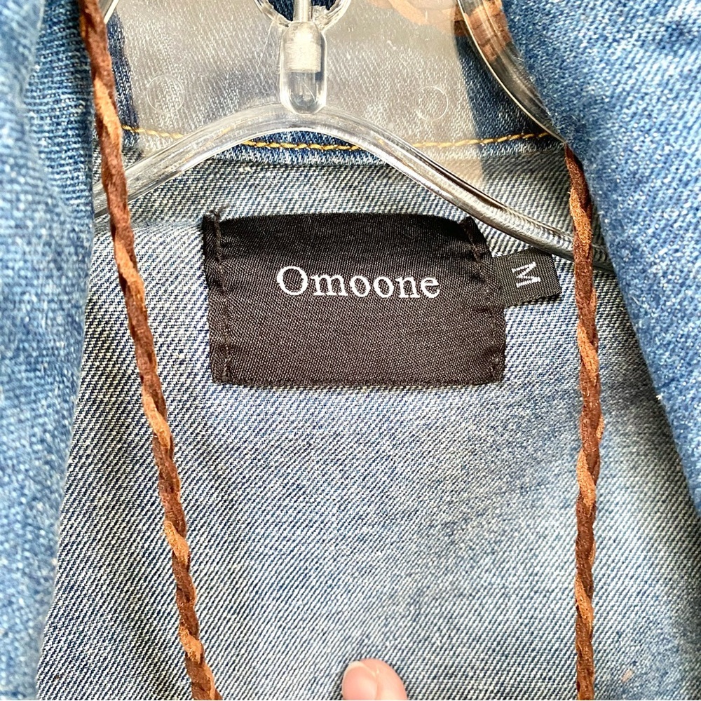 Upcycled WOLF wildlife jean boho jacket w southwestern country vibe - Picture 9 of 12